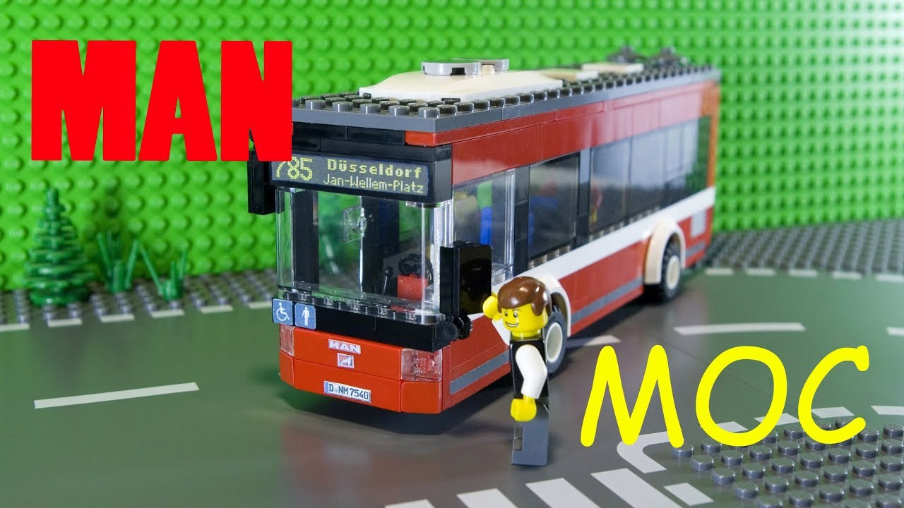 Lego bus MAN Lion's City A78 MOC - Build - Tutorial - lego stop motion