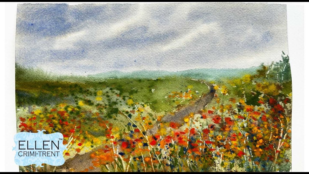Abstract Watercolor landscape for beginners