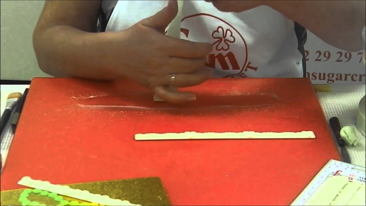 How to use the FMM Straight Frill 13-16 to create butterflies, stars and hearts edging for   cakes