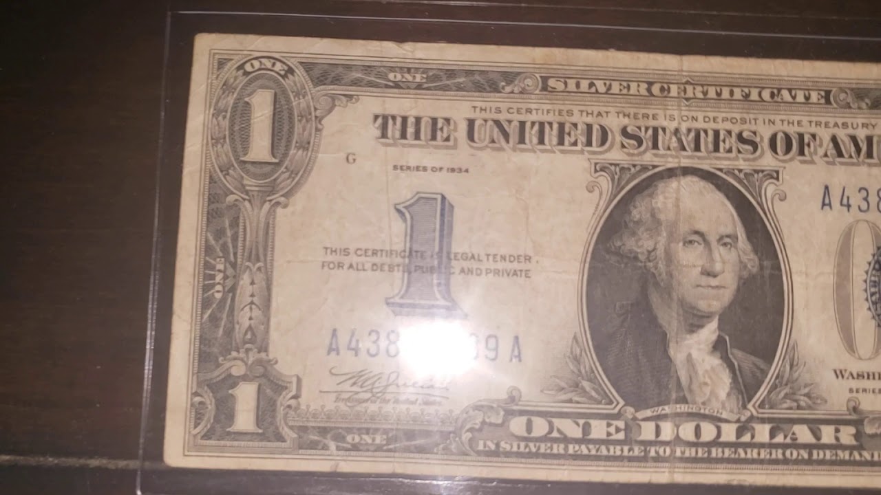 1934 Series $1 Silver Certificate - Also Known as The ''Funny Back''