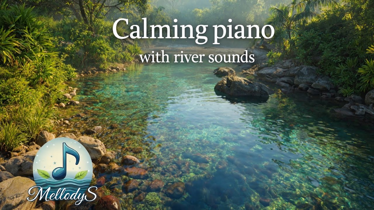 Calming Piano & River Sounds for Deep Relaxation