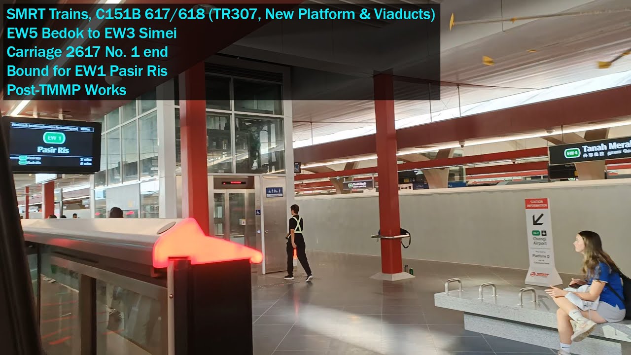 [New Platform & Viaducts] SMRT Trains - Joyride on KSF C151B 617/618 from EW5 Bedok → EW3 Simei