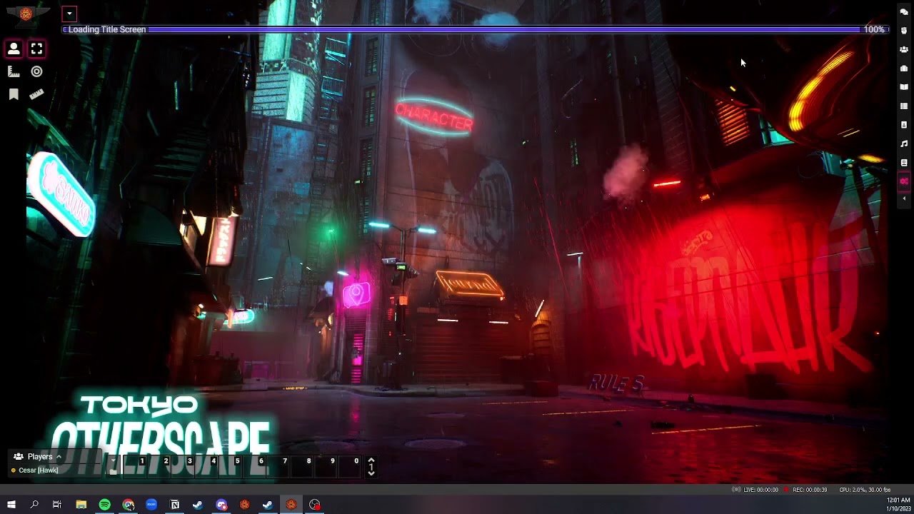 Tokyo: Otherscape Intro Screen