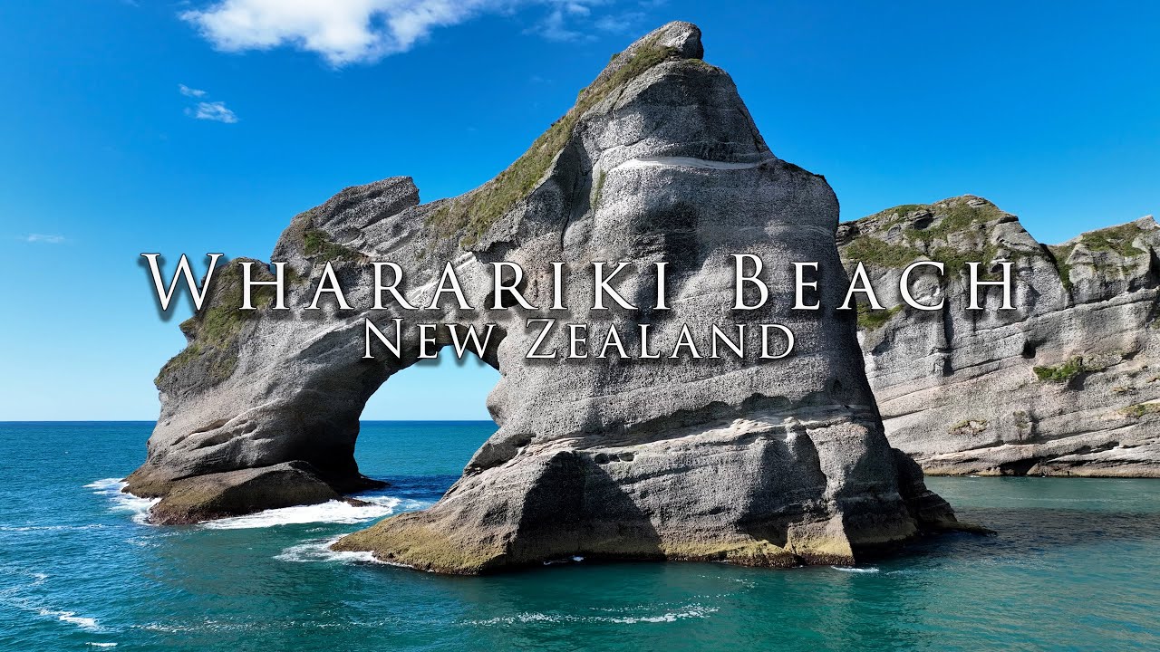 Wharariki Beach, New Zealand [4K]