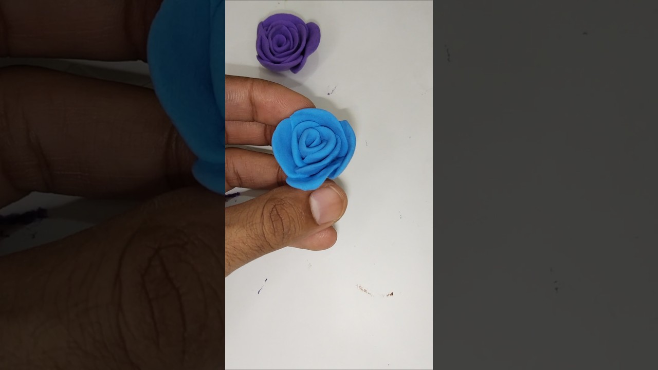 How to make rose with clay/ clay art idea