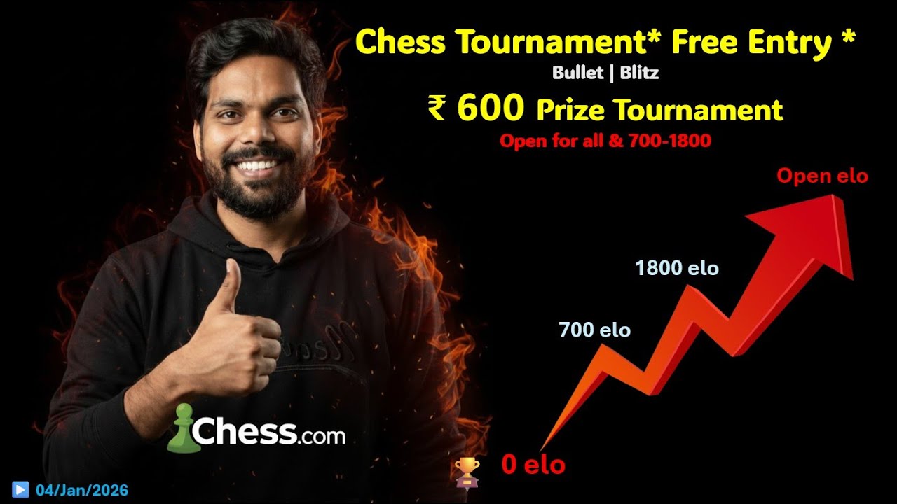 ₹600 Prize Chess Tournament LIVE ♟️ | Bullet & Blitz Chess.com #chesslive #chessindia #chessstream