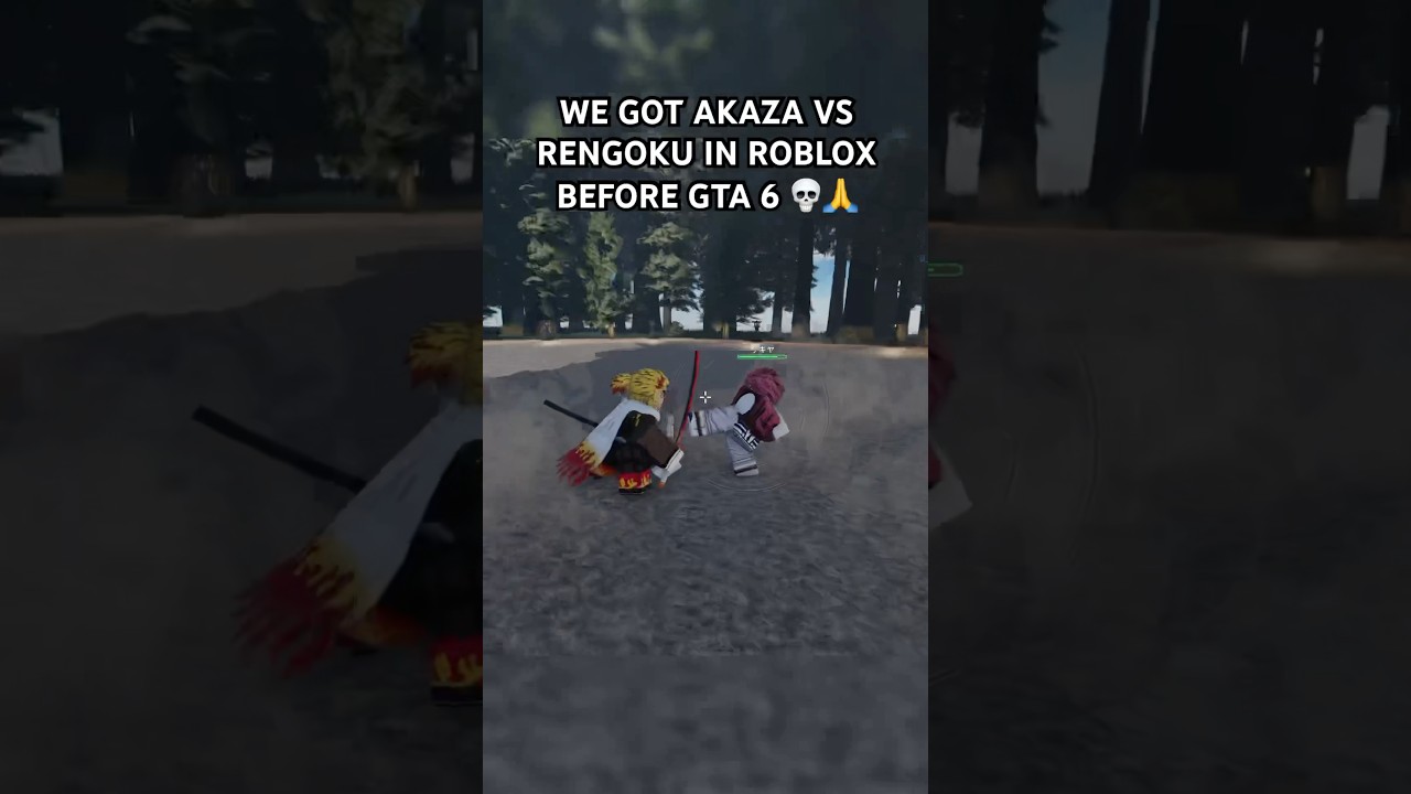 AKAZA VS RENGOKU IN ROBLOX BEFORE GTA 6 ☠️ #roblox #robloxdemonslayer #demonslayer #mugen