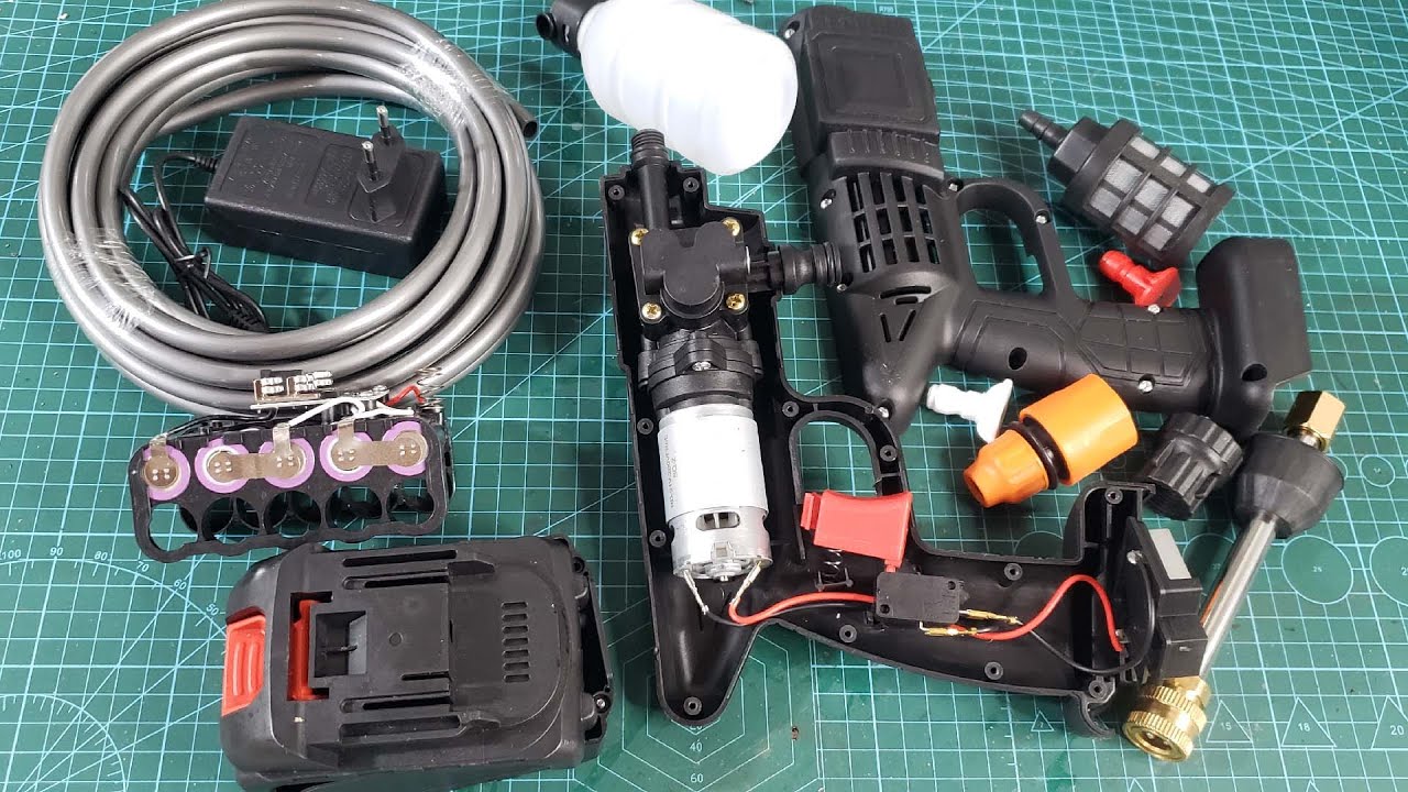 [ Bung & Test ] Máy rửa xe Giá chỉ 167K (full combo có pin và sạc) #mayruaxe