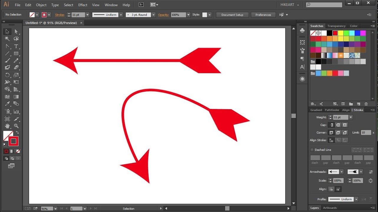 How to Draw a Curved Arrow in Adobe Illustrator_2