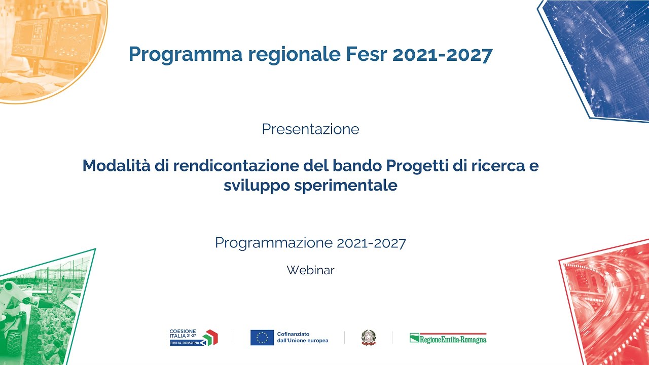 Webinar presentazione modalità di rendicontazione bando Progetti di ricerca e sviluppo sperimentale