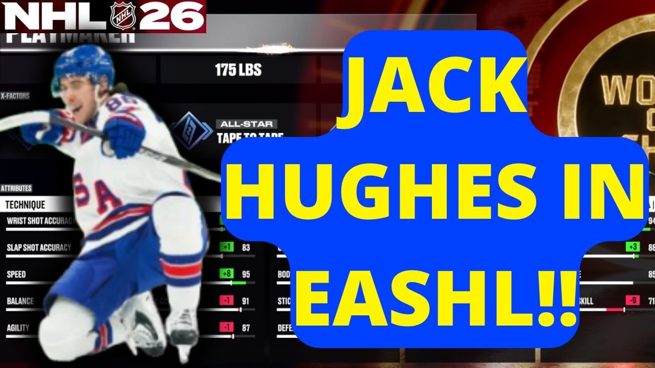 SCORING A GOLDEN GOAL WITH THIS JACK HUGHES BUILD IN EASHL!! JACK HUGHES NHL 26 EASHL BUILD!!