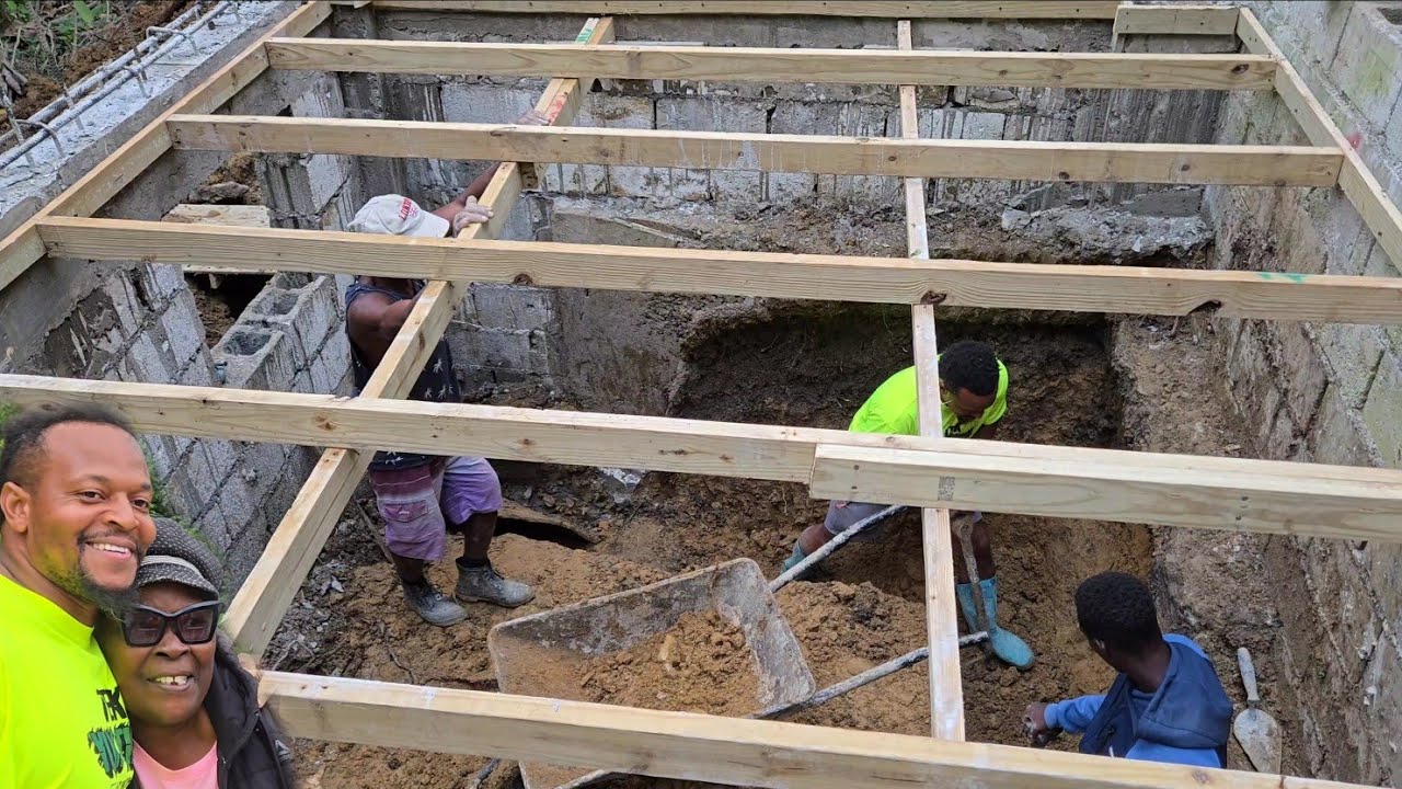 Pulling down the decking | digging out a second foundation for the porch for added strength 