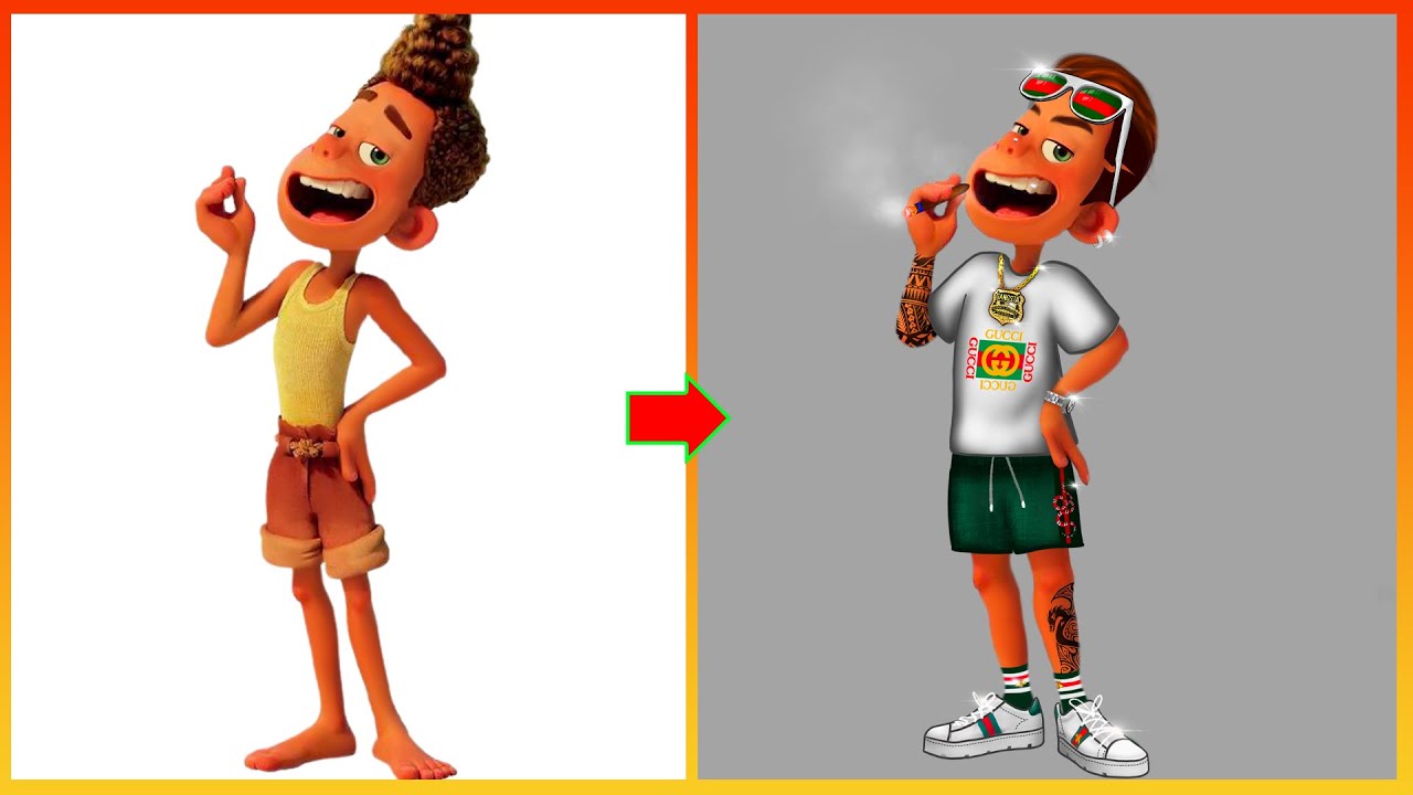 Лука Альберто Glow Up Rich Kid Full - Luca Pixar Disney Transformation