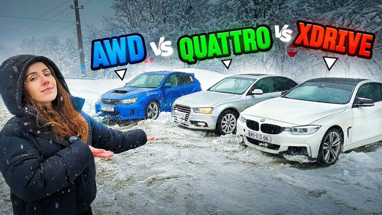 რომელი სჯობს თოვლისთვის?! Subaru Impreza STI Spec c vs Audi A4 vs BMW 435