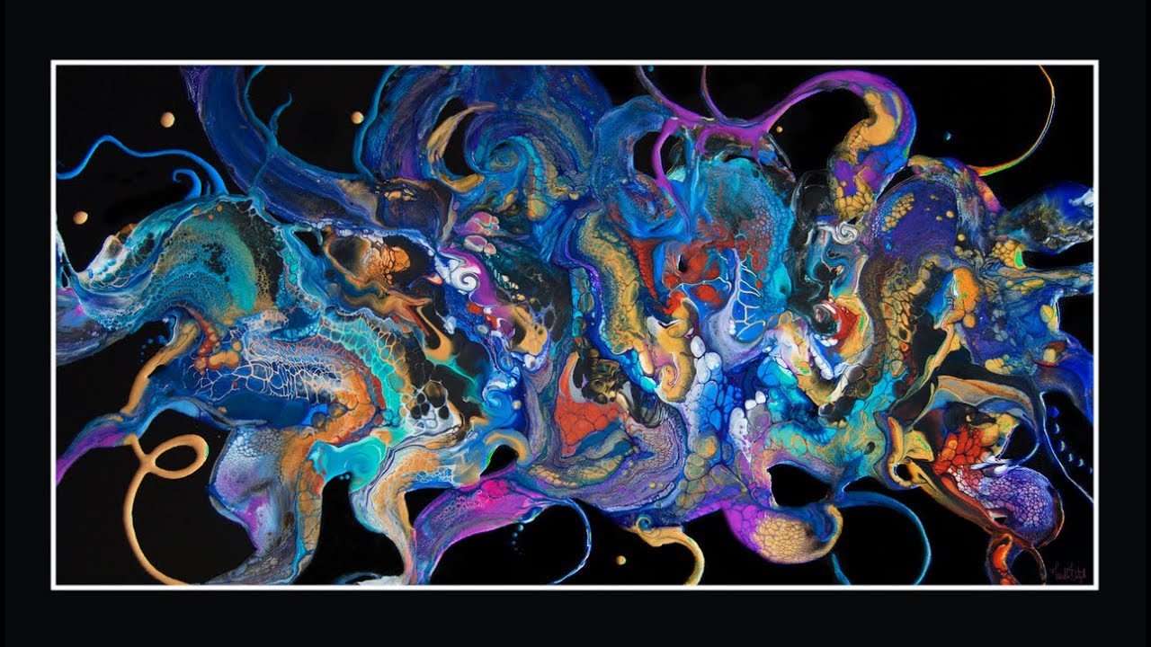 #8211 Smear Magic Magnificence Contemporary Art Fluid Acrylics 7.24.2021intuitive art