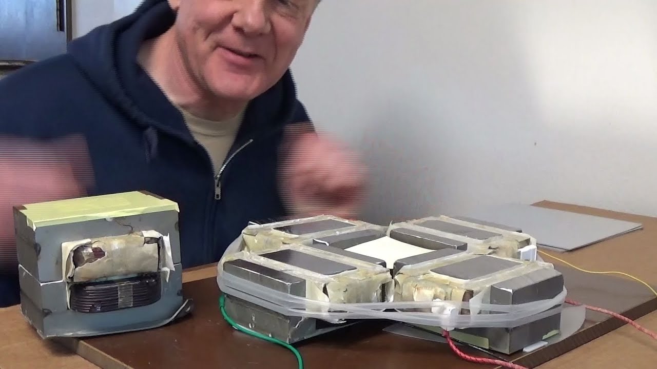 Eddy current levitation using microwave oven transformers