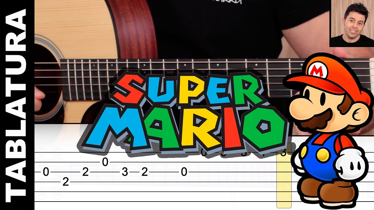 como tocar Super Mario Bros en guitarra COMPLETO con TABLATURA TAB