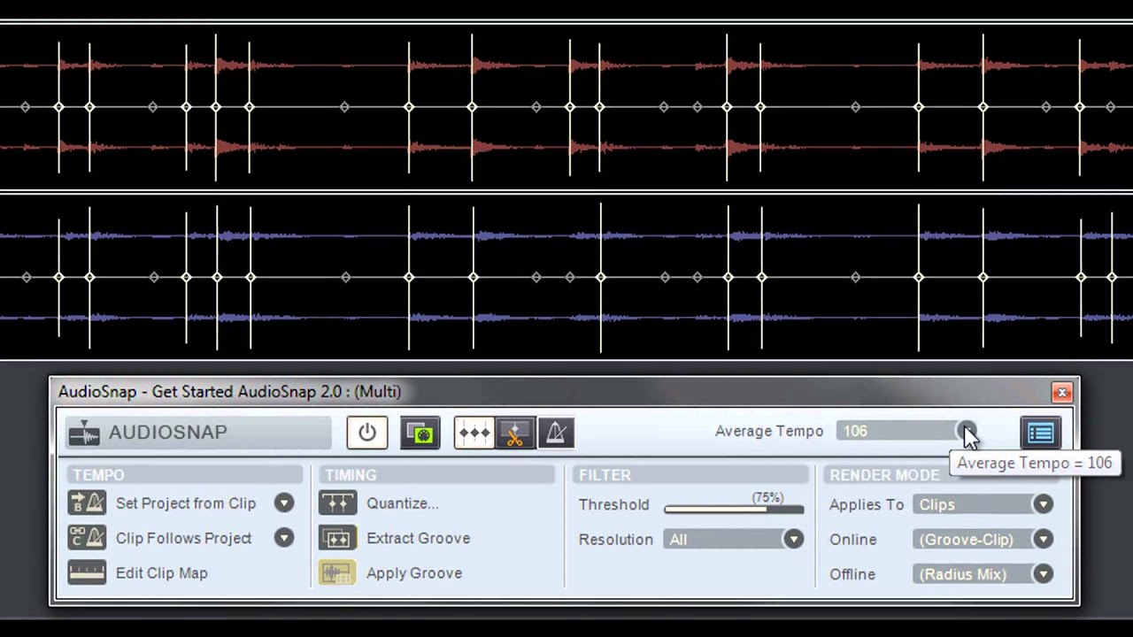 SONAR: Get Started - AudioSnap 2.0