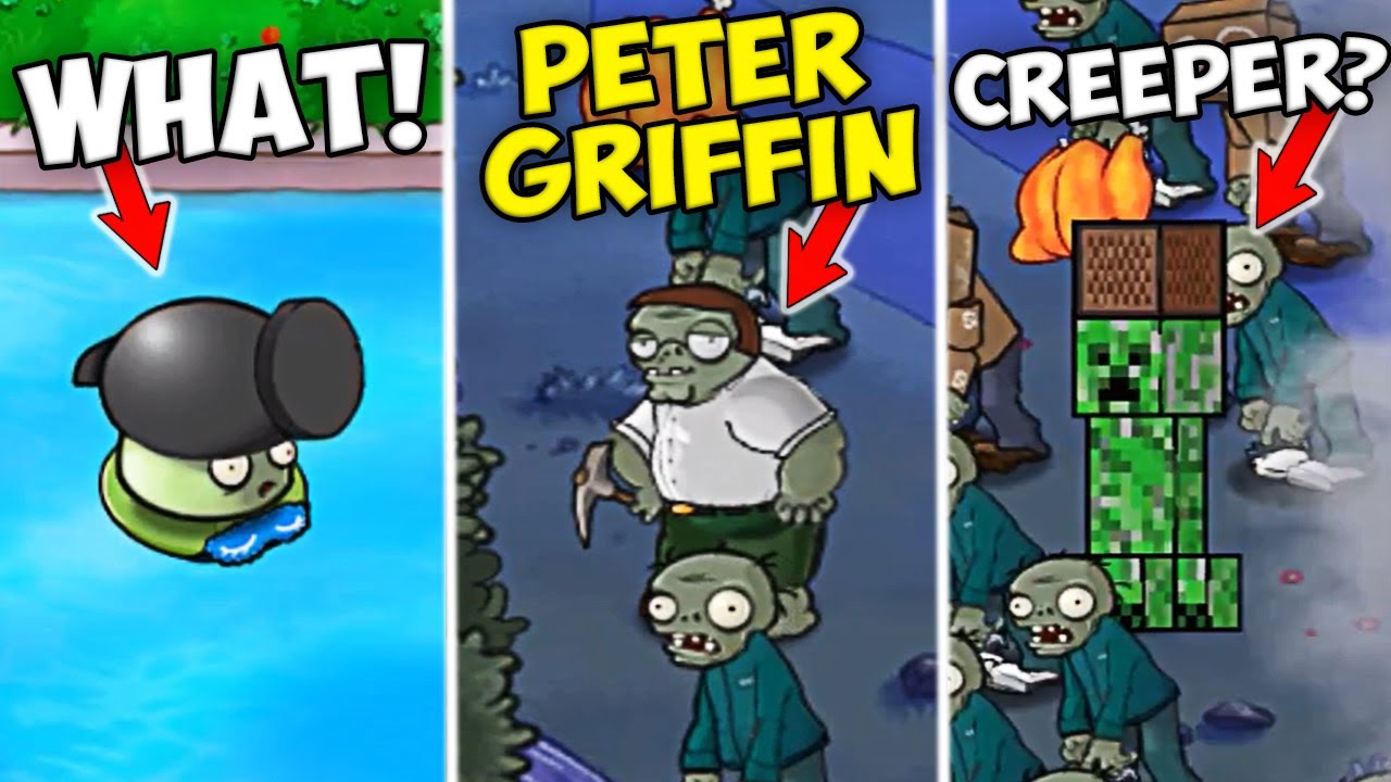 PETER GRIFFIN ZOMBIE! CREEPER & MORE CRAZY STUFF - Plants Vs Zombies It's About.. Uhh.. Pool & Fog