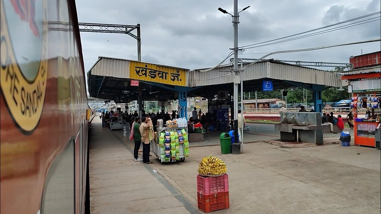 Arrival And Departure Scene Of KHANDWA Jn. | 17324 Full Train Journey EP-8