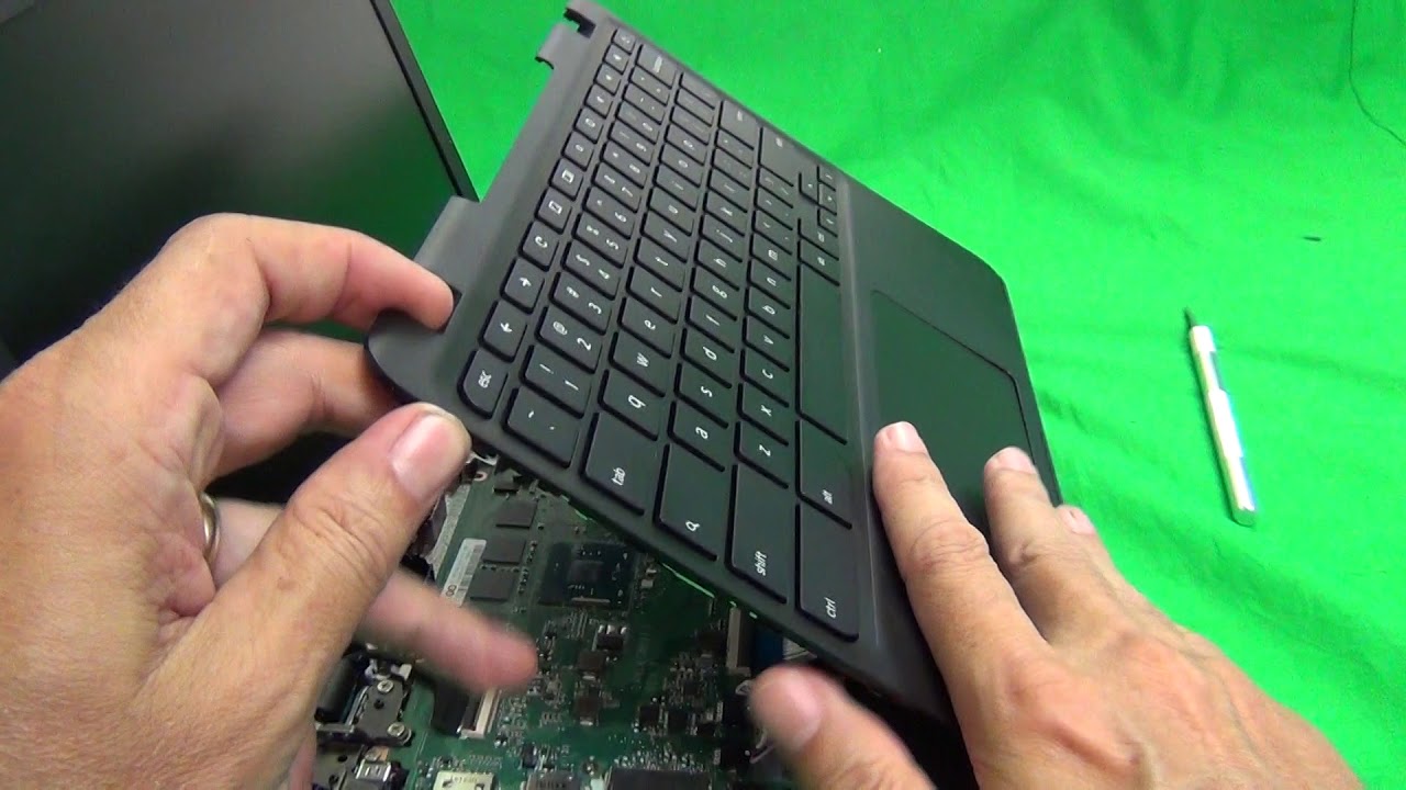 Процедура сборки клавиатуры и замены аккумулятора на Chromebook Lenovo N23