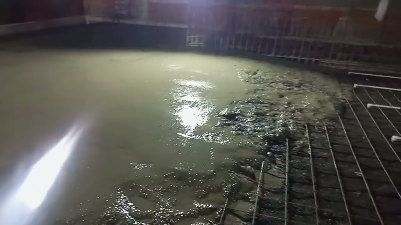 Grade slab casting in night by RMC