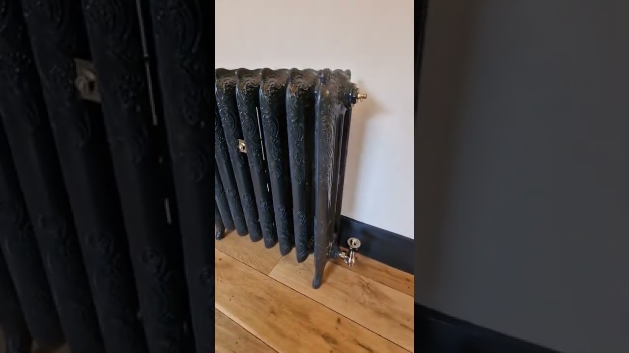 Antique cast iron radiator installation