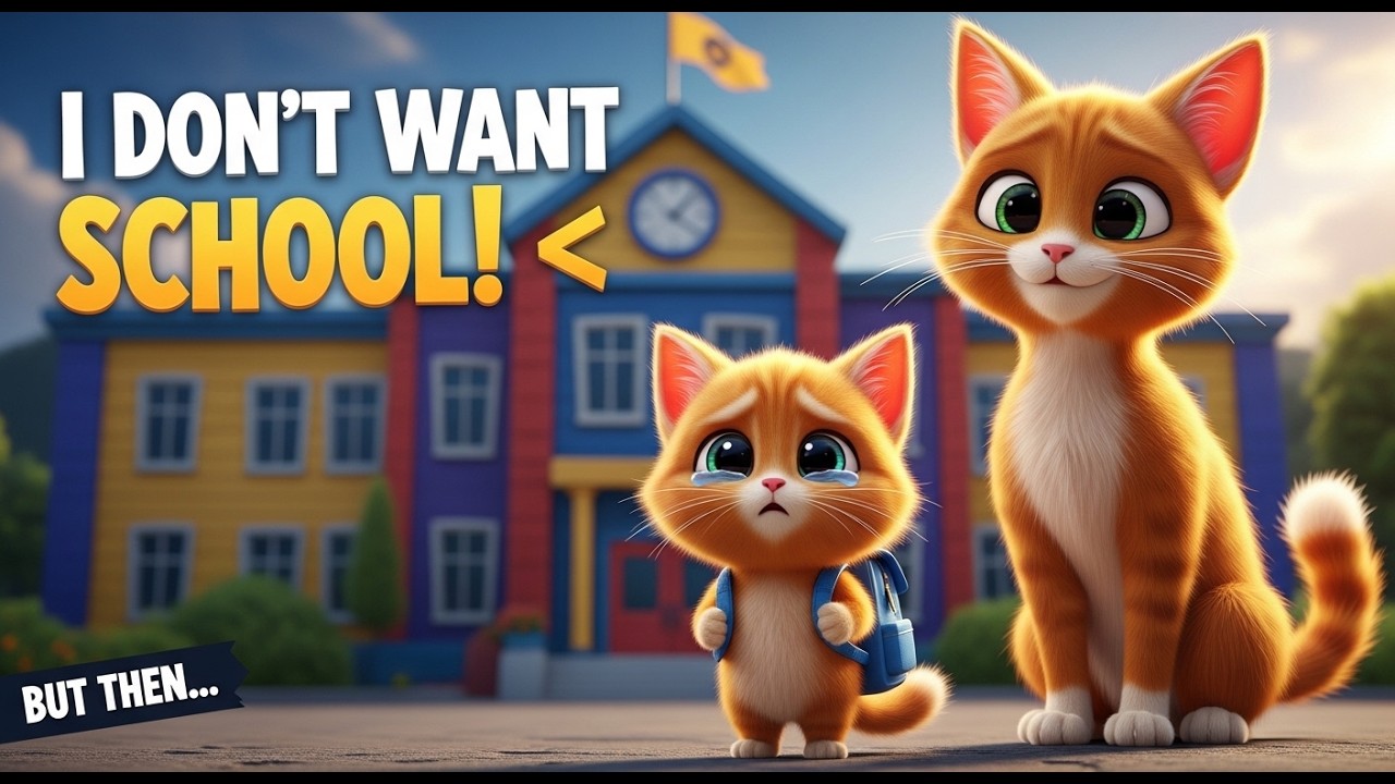 Baby Cat Didn't Want to Go to School… What Happened Next Will Surprise You! 🐱📚