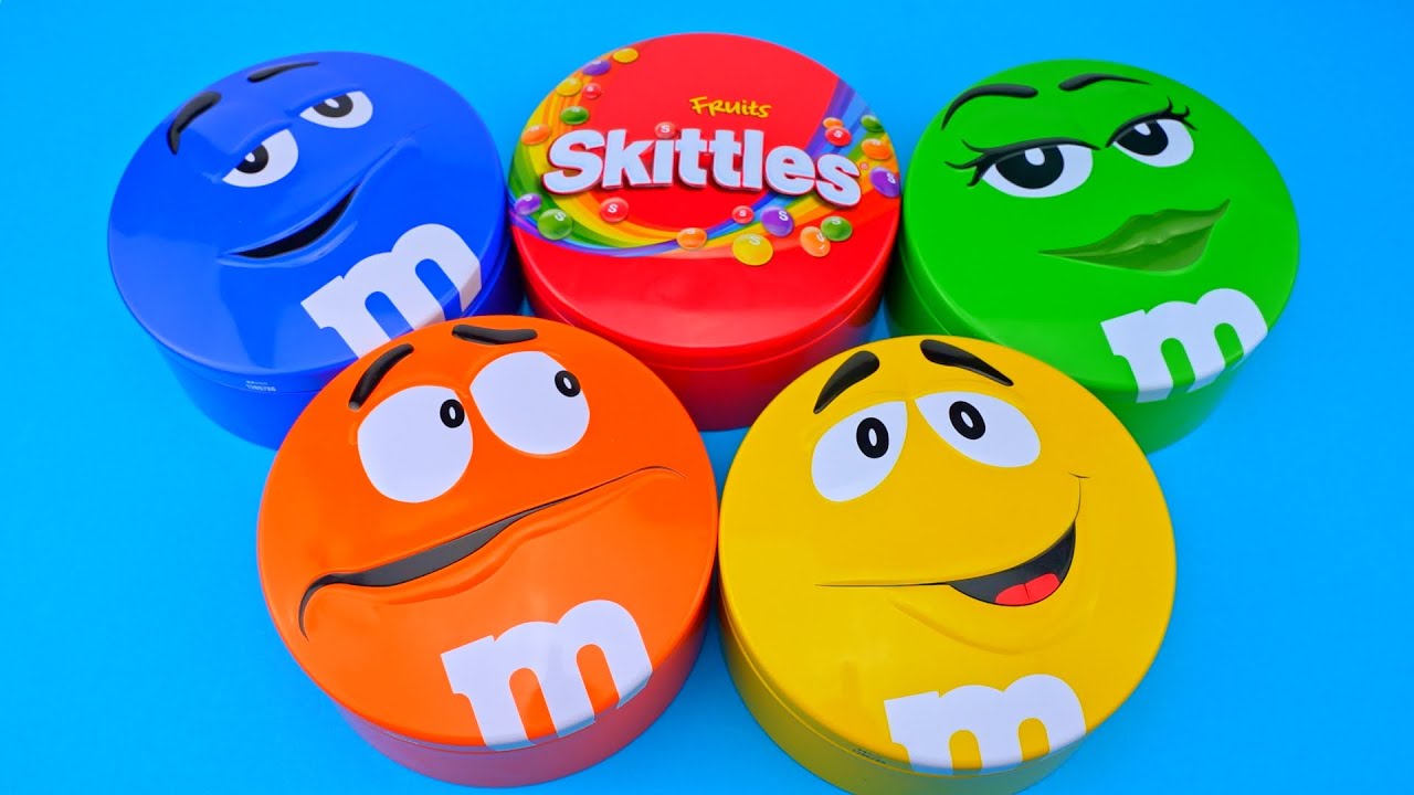 Bright Tins, Soft Sounds, Colorful Candy | Skittles & M&M’s ASMR Unboxing Session