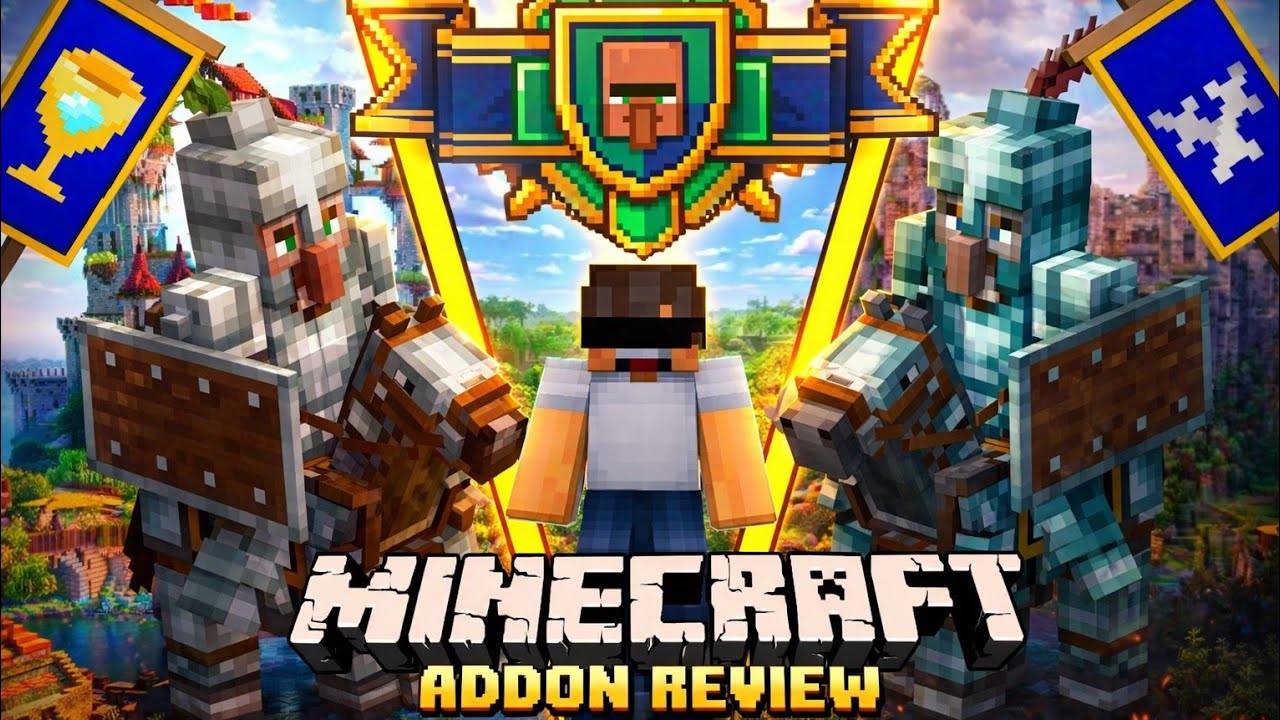 Minecraft Villager and Illager Soldier Kingdoms in Minecraft Bedrock Addon 