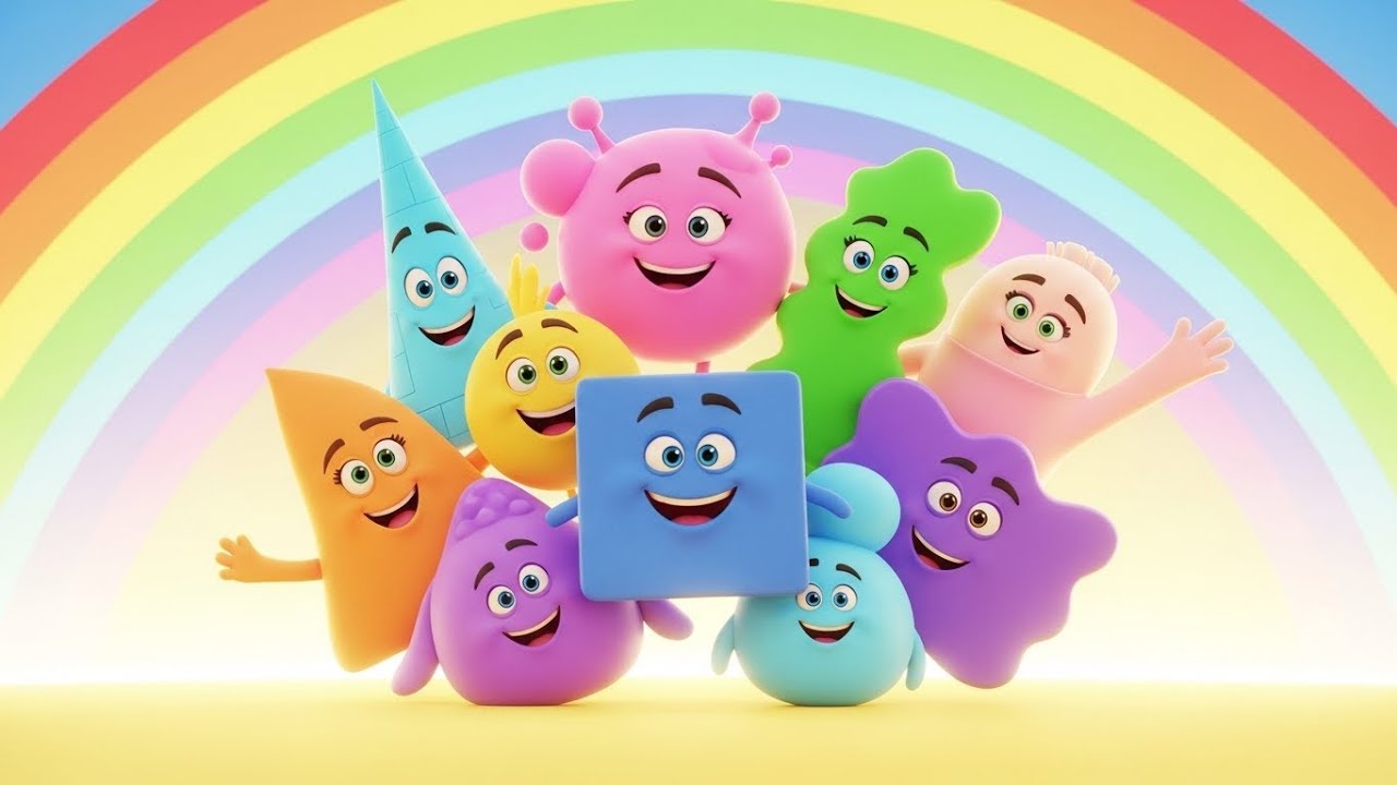 🎵 The Colorful Shapes Song, kids songs, nursery rhymes,
