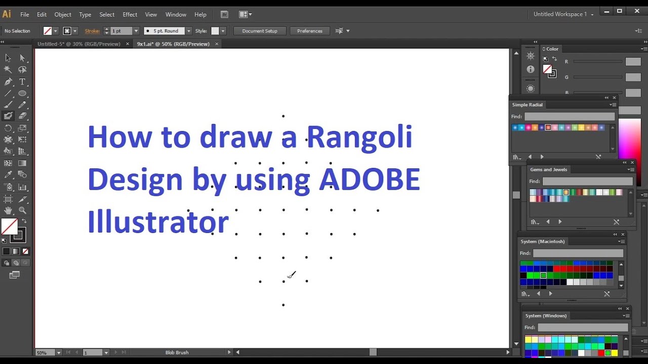 How to draw or create rangoli by using Adobe illustrator software for beginners / veni's rangoli
