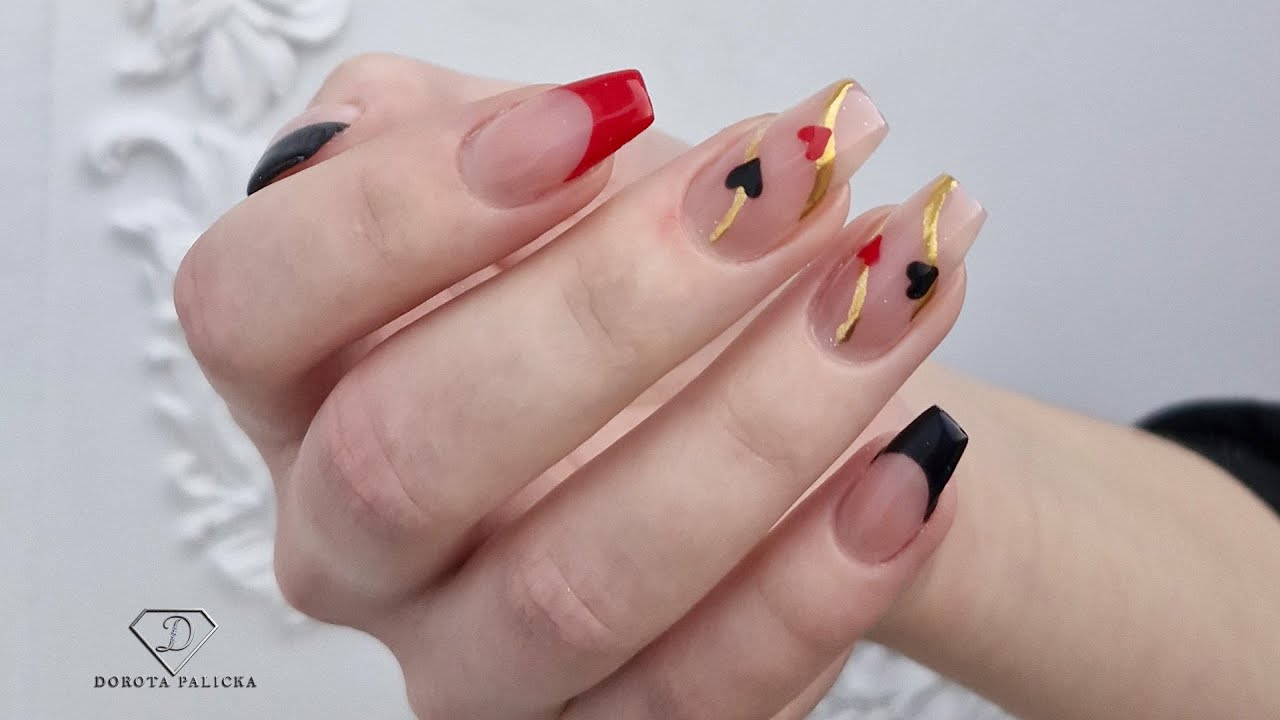 Watch me doing my daughter nails in salon. Easy ffrench gel nails with Simple Valentines nail art.