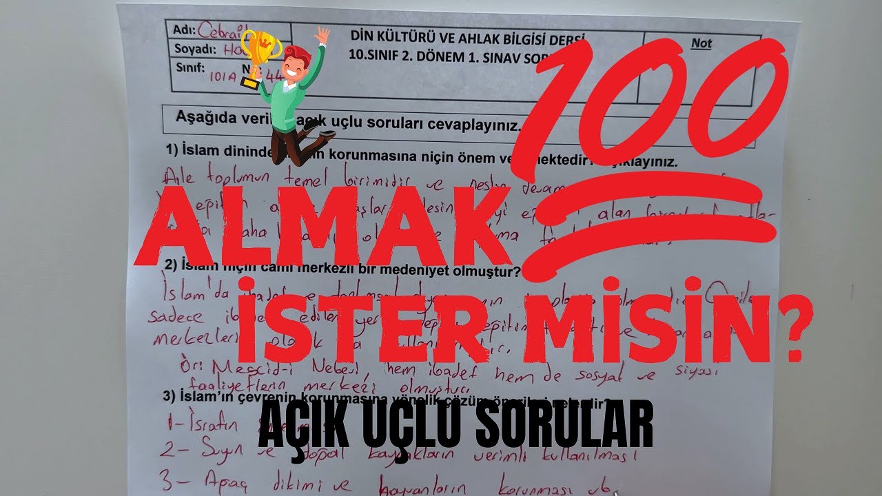 10. Sınıf Din Kültürü 2. Dönem 1. Yazılı