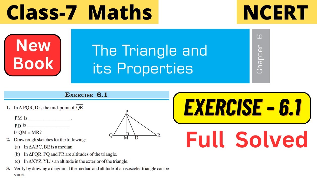 Class 7 Maths Chapter 6 The Triangle and its Properties NCERT Exercise 6.1 Full Solved #class7maths