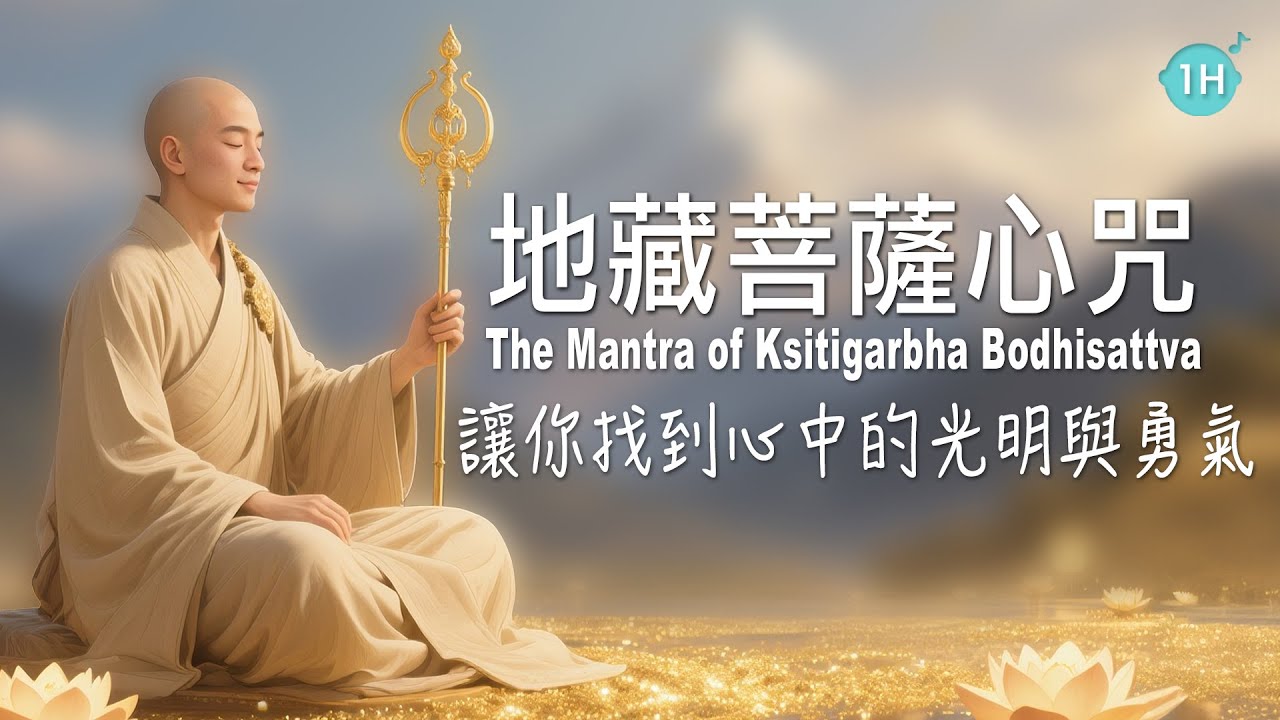《地藏菩薩心咒》24H 一切恐懼與煩惱，皆化為光，淨化空間磁場✨與大地共振的療癒能量 🎧 24小時｜The Mantra of Ksitigarbha Bodhisattva