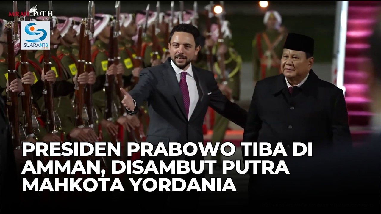 Presiden Prabowo Tiba di Amman, Disambut Putra Mahkota Yordania