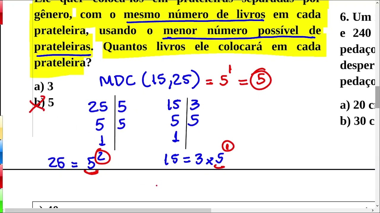 004 00 MDC e MMC Exercícios contextualizadas Charles Matemática