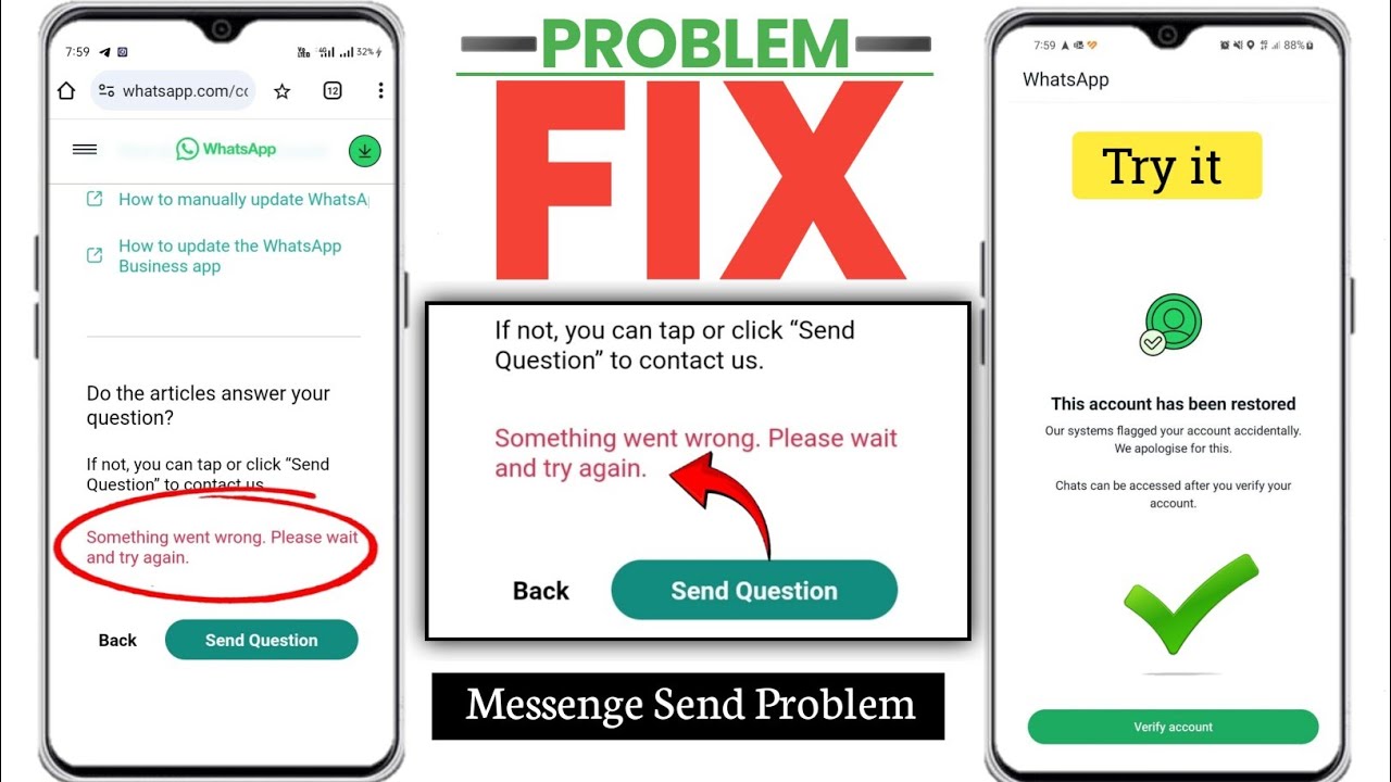 Something went wrong, Please wait and Try Again Problem Solved | Whatsapp Ban Problem kaise tik kare