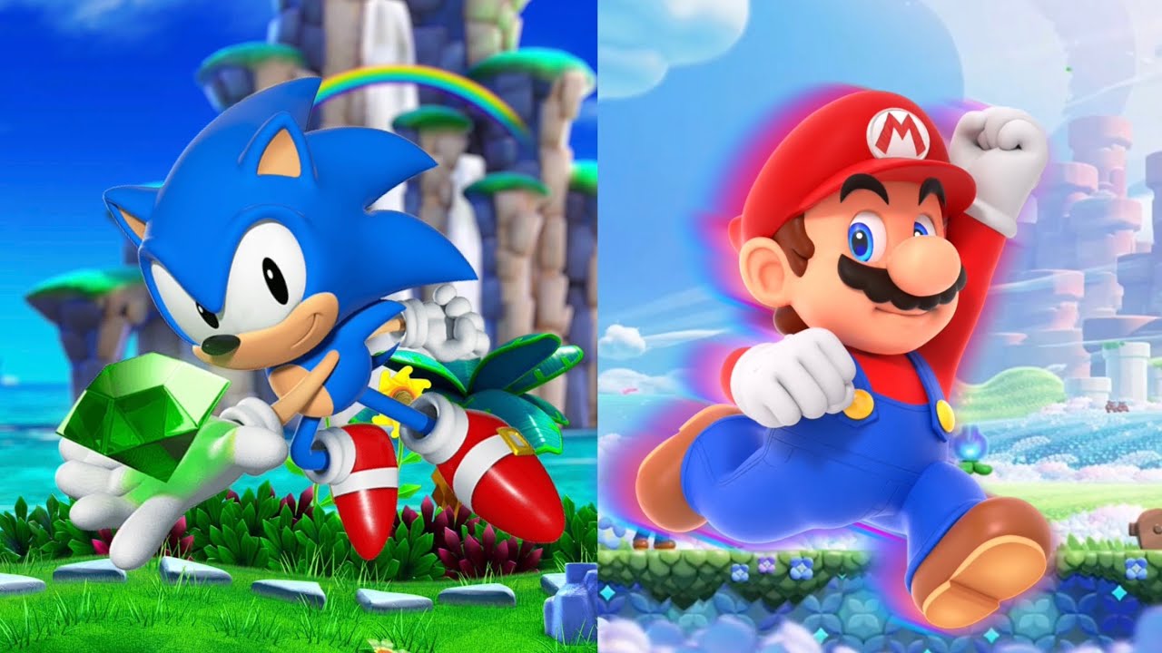 Super Mario Bros. Wonder Vs Sonic Superstars Side By Side Comparison (Multiplayer)