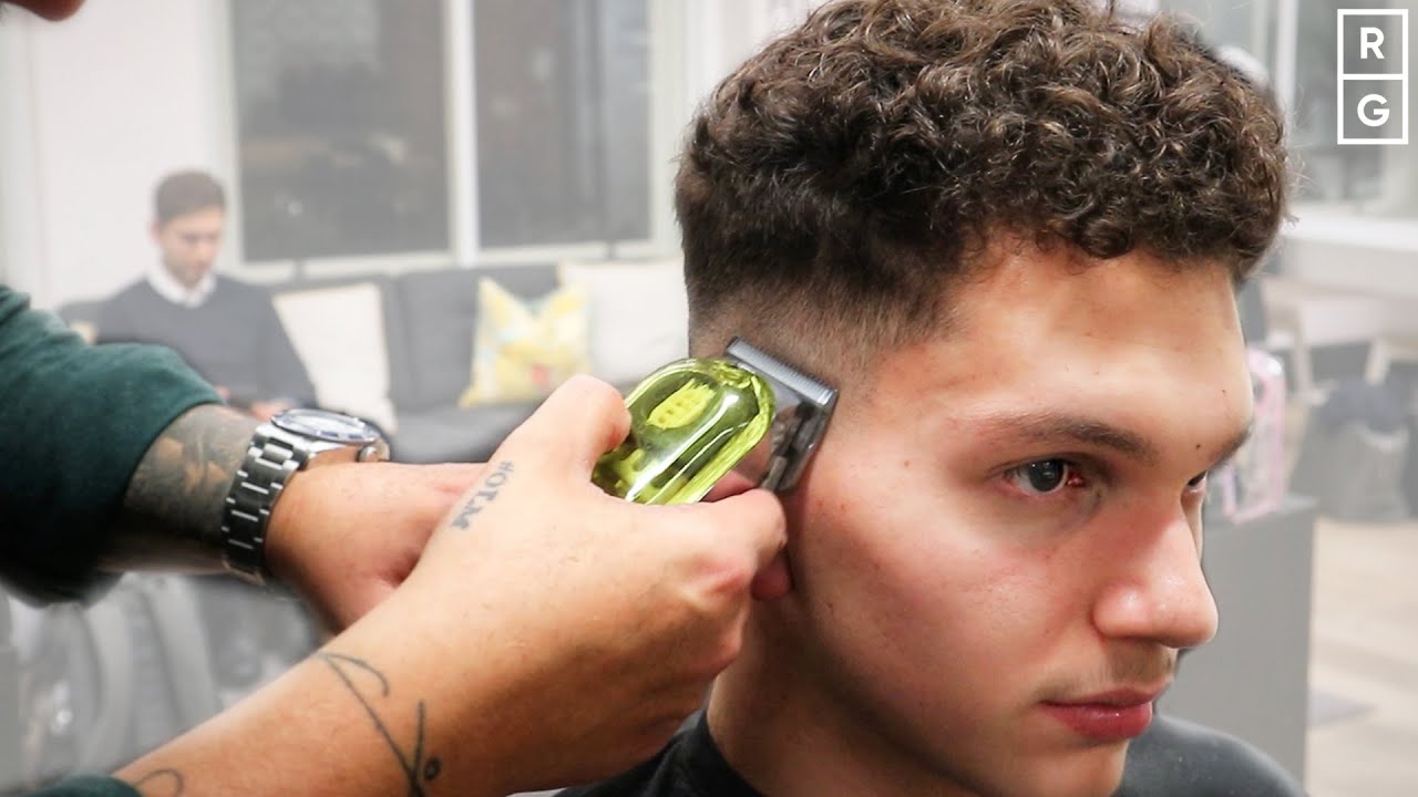 Curly Mens Hair Transformation | Mens Haircut Curly Hair Fade