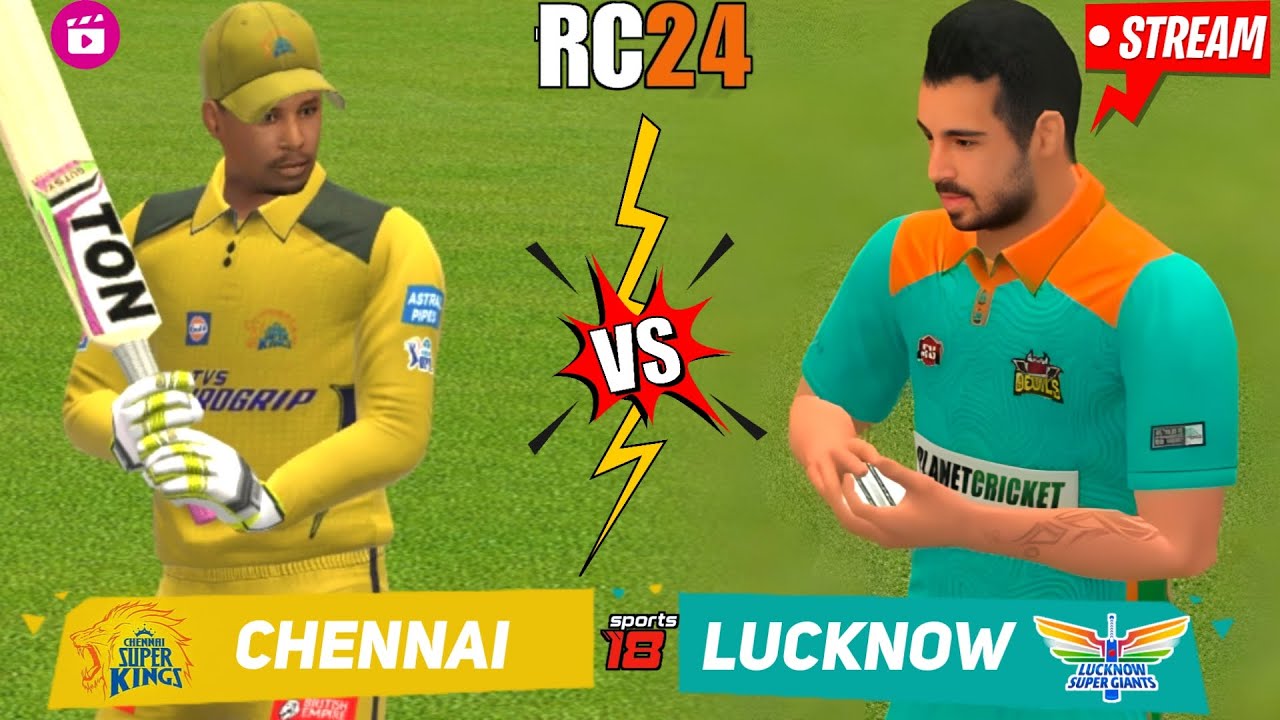 RC24 LSG vs CSK  : Chennai vs Lucknow RCPL / IPL 2024 Gameplay ! Real Cricket 24 Auction Match Tamil