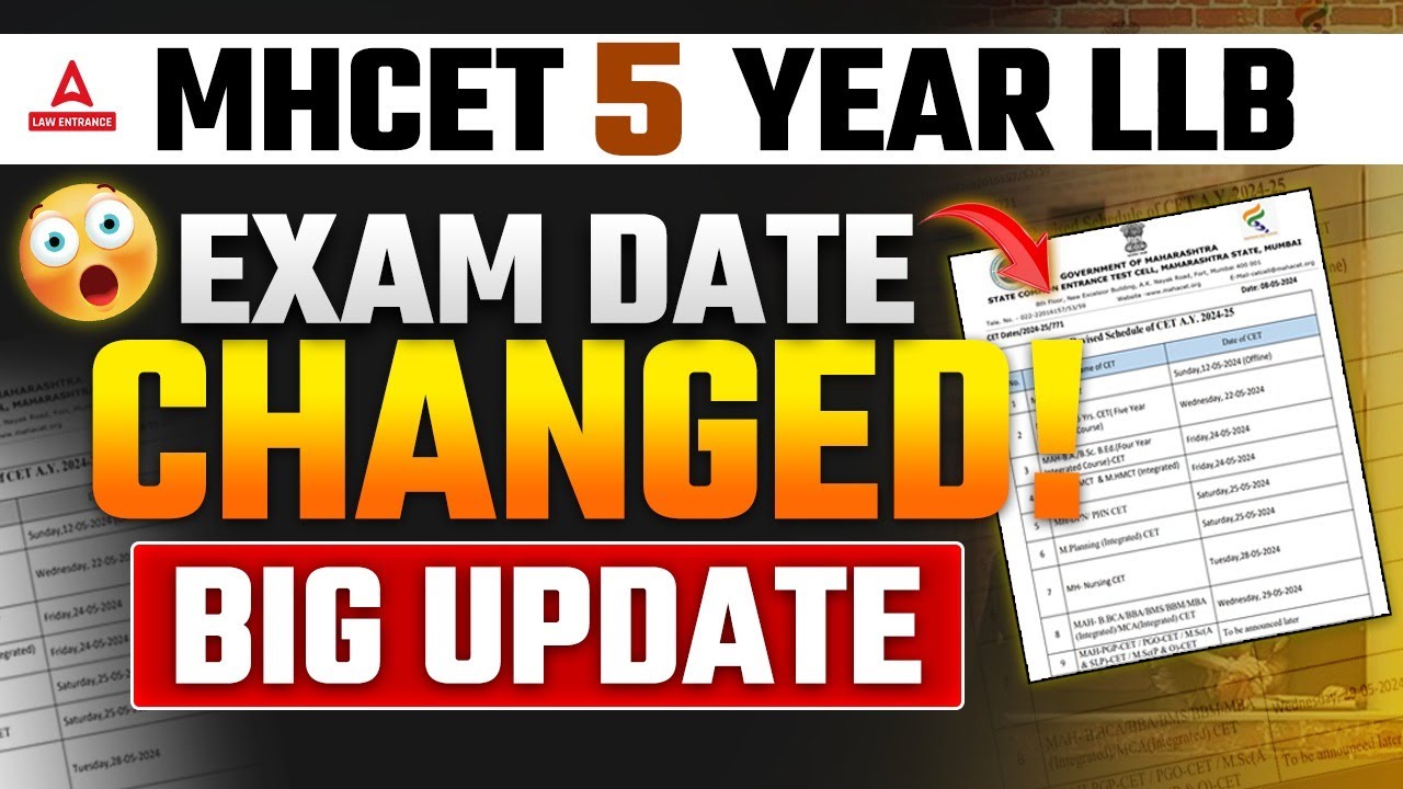 MH-CET BA LLB 2024 Latest Update !!🔥MH-CET 5 Year LAW Exam Date Postponed | MH CET Law 2024