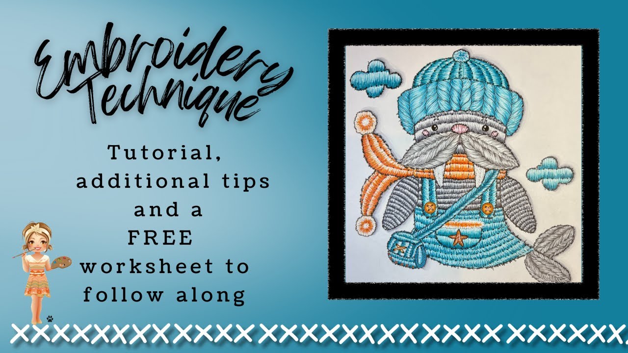 Embroidery adult coloring technique- It's easier than you think! Free worksheet!