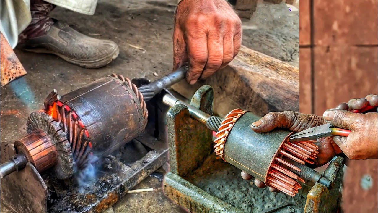 How to Rewind a Starter Motor Armature in an Automotive Learn From This 65 Old Expert Electrician
