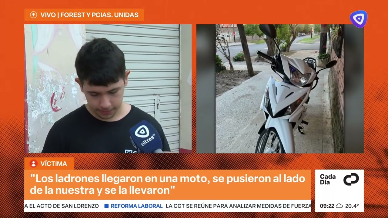 Le robaron la moto mientras merendaba en la panadería