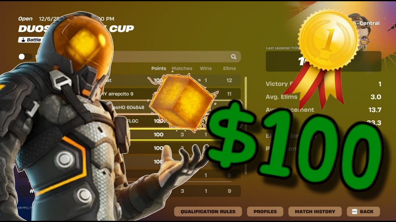 My First Earnings in Chapter 7! Duo Victory Cash Cup ($200)