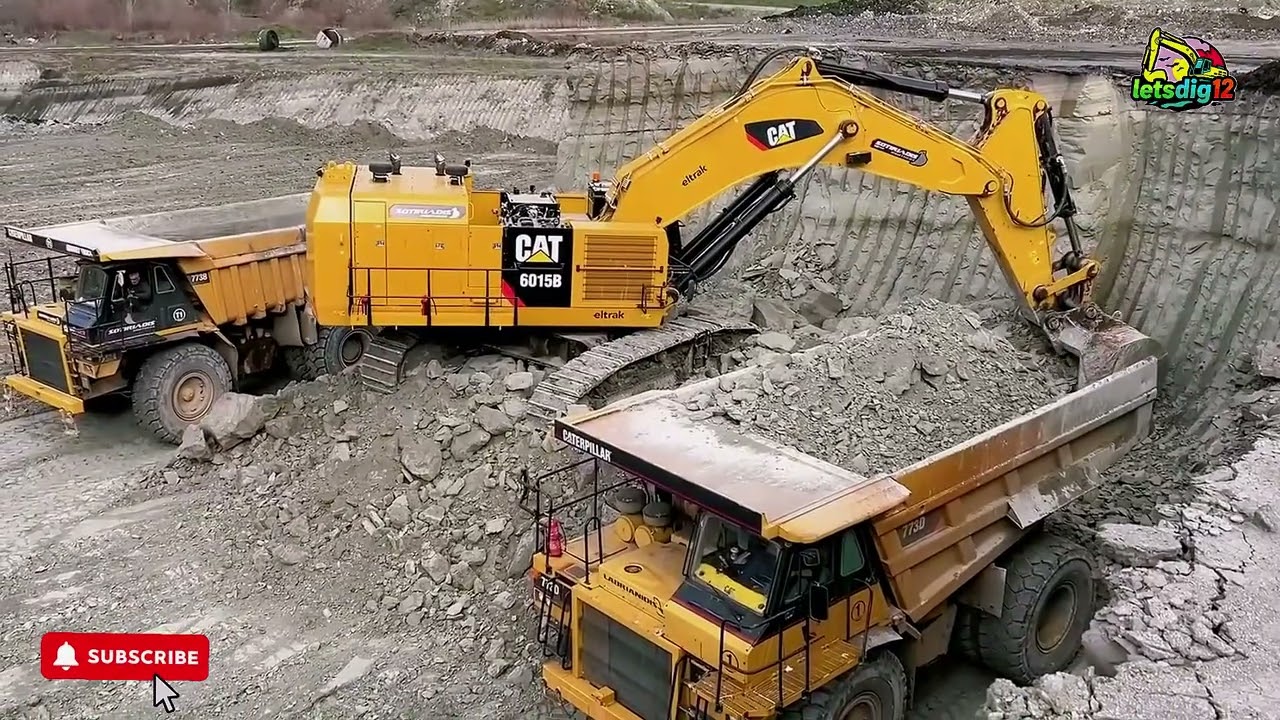 Massive CAT 6015B Excavator Loading Caterpillar Dump Trucks | Extreme Mining Power