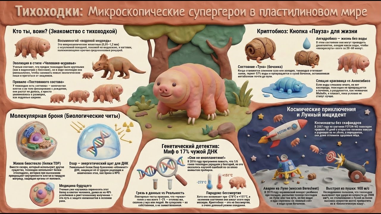 Неуязвимый водяной медведь: Тихоходки | Код Знаний