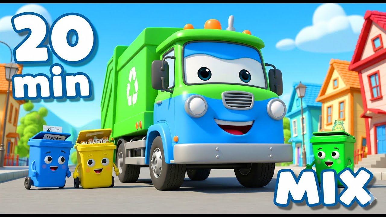 Das Müllauto 🚛 –  Mix 20 min ♻️ – Kinderlieder Mix 🌍
